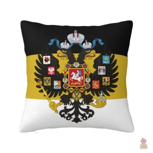 Housse coussin Russie Empire aigle bicéphale or sur fond noir