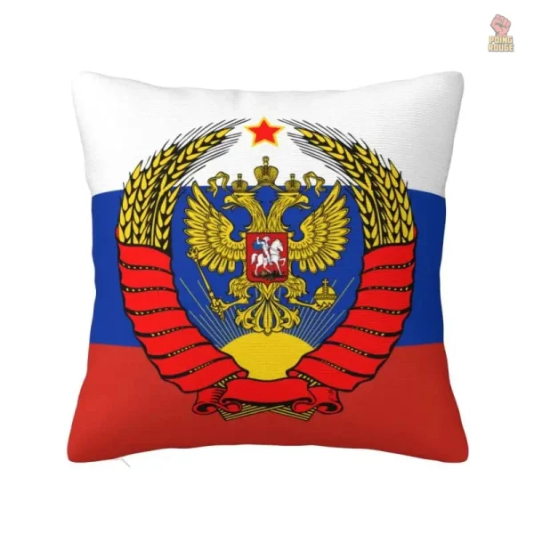 Housse coussin Russie Empire aigle bicéphale or sur fond noir - vue 8