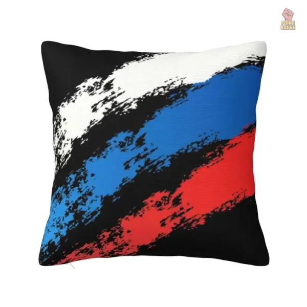 Housse de coussin Russie inscription cyrillique fond noir - vue 2