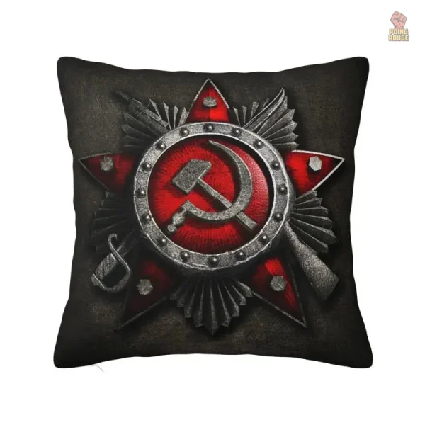 Housse de coussin Russie inscription cyrillique fond noir - vue 7