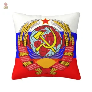 Housse de coussin Russie URSS blason tricolore