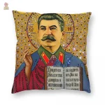 Housse coussin Staline, élégance dorée et spirituelle
