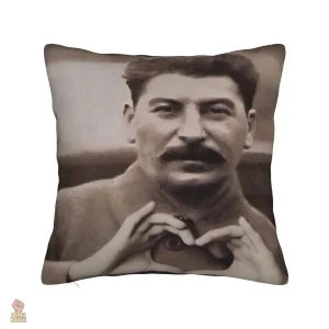 Housse coussin Staline photo sépia geste cœur