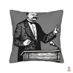 Coussin avec peinture de Staline sur toile rouge