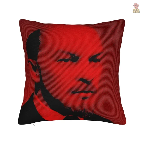 Coussin décoratif avec portrait de Staline et drapeau rouge