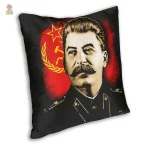 Coussin décoratif portrait de Staline avec blason rouge
