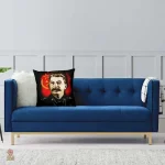Housse de coussin rouge, motif Staline et blason URSS