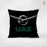 Housse de coussin UAZ avec logo officiel argent et vert