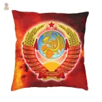 Housse de coussin avec emblème soviétique sur noir