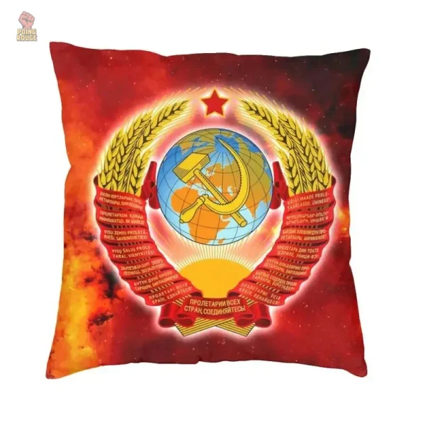 Housse de coussin avec emblème soviétique sur noir