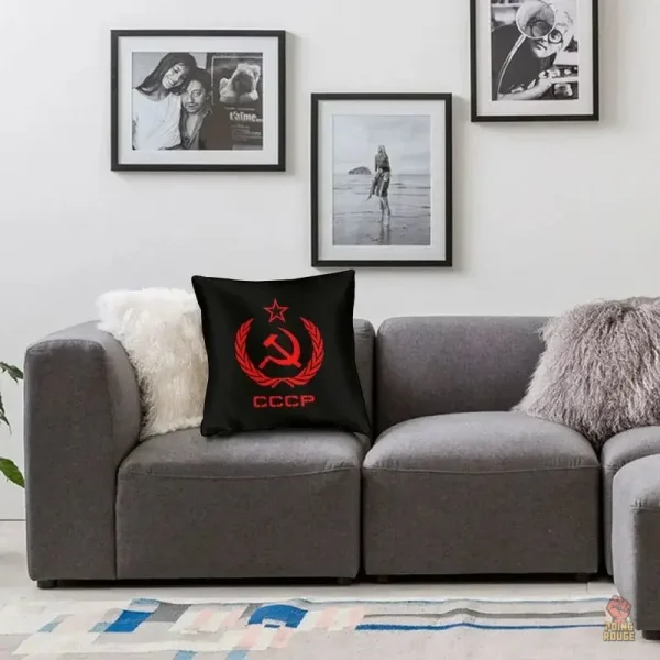 Housse de coussin rouge lumineux style communiste