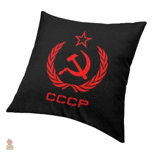 Coussin thématique communiste rouge et noir