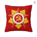 Housse coussin URSS faucille marteau étoile fond rouge - vue 7
