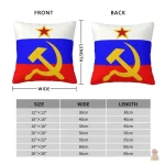 Housse de coussin aux couleurs de l'URSS avec or et rouge