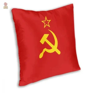 Coussin décoratif avec drapeau rouge et symbole communiste