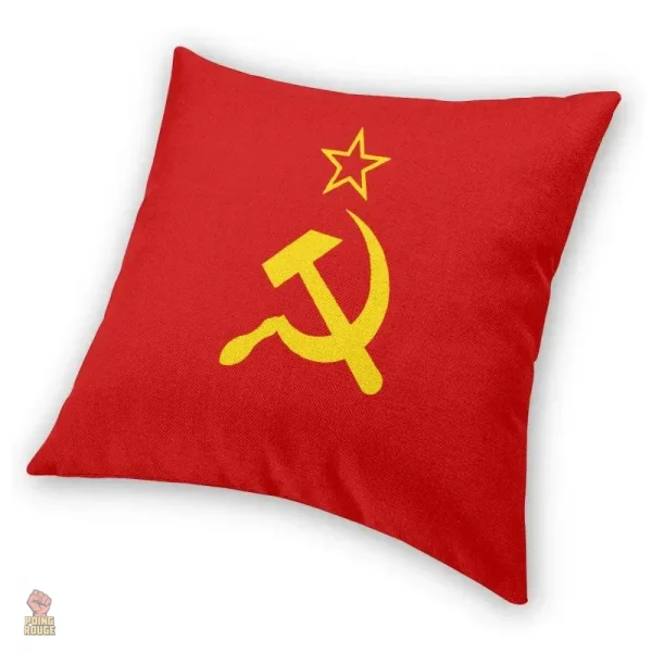 Housse de coussin au design URSS, étoile et faucille