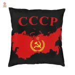 Coussin décoratif URSS, motifs de quatre figures emblématiques