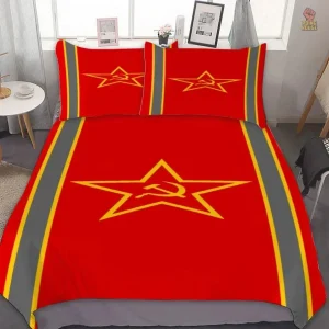 Housse de couette CCCP avec carte de l'URSS fond noir