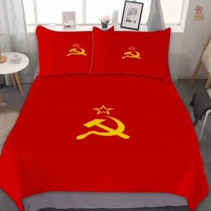 Parure de lit grunge style communiste faucille et marteau