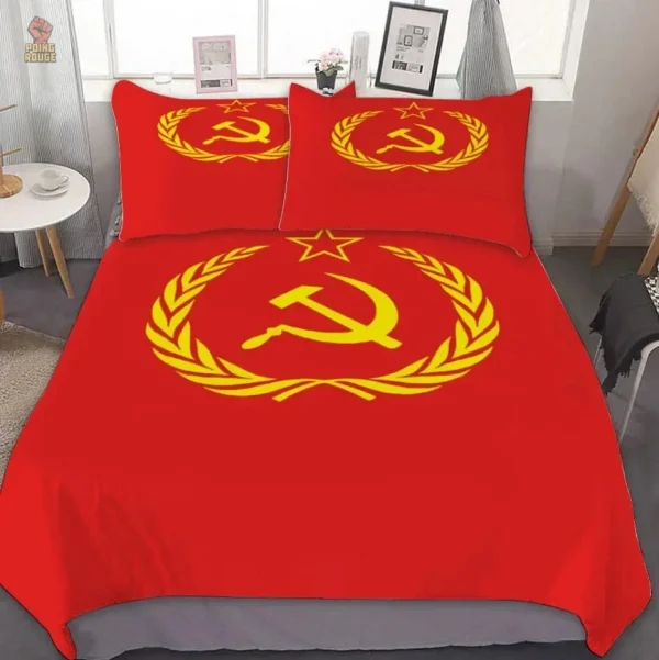 Linge de lit évoquant l'époque soviétique 1922-1991