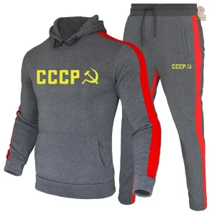 Jogging CCCP gris avec bandes rouges