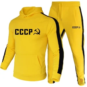 Jogging CCCP faucille et marteau, jaune avec bandes noires