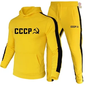Jogging rouge CCCP, style vintage avec motifs emblématiques