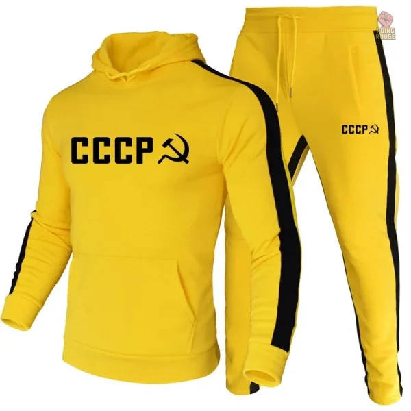 Jogging rouge CCCP, style vintage avec motifs emblématiques