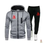Jogging CCCP hoodie zip gris rouge faucille marteau