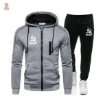 Vêtement jogging CCCP en gris et rouge classique