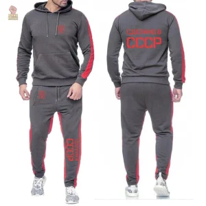 Pantalon de jogging noir CCCP avec accents rouges