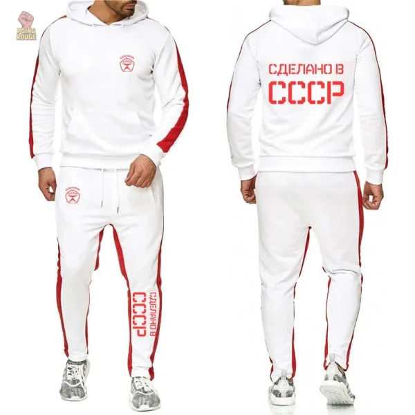 Pantalon sportif CCCP en rouge et noir