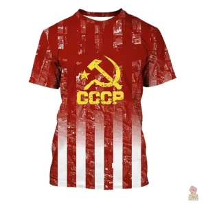 Maillot sportif CCCP avec motifs rayés