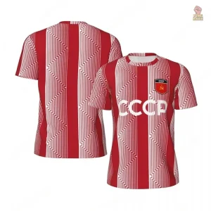 Maillot CCCP à rayures géométriques rétro URSS