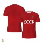 Maillot URSS CCCP Vague Rouge, style rétro communiste