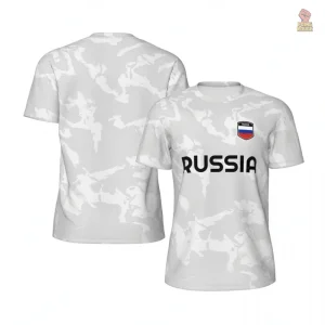 Maillot Russie Football Blanc Camouflage