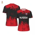 Maillot Russie football rouge noir