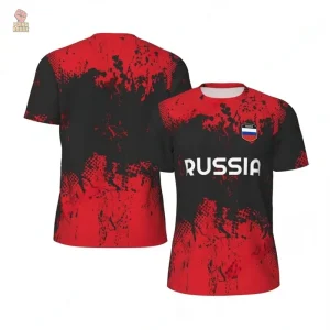 Maillot Russie football rouge noir