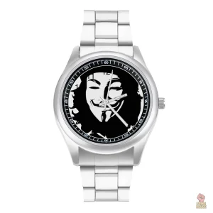 Montre Anonymous en noir et blanc au style communiste