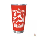 Mug en acier inoxydable rouge inspiré de Lénine