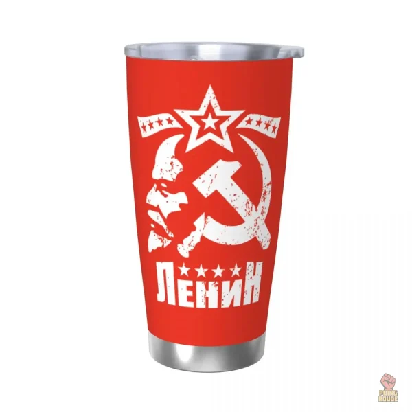 Mug en acier inoxydable rouge inspiré de Lénine