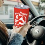 Mug à café en acier inoxydable avec touche rouge