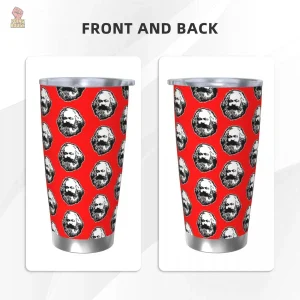 Mug rouge en acier inoxydable au design communiste