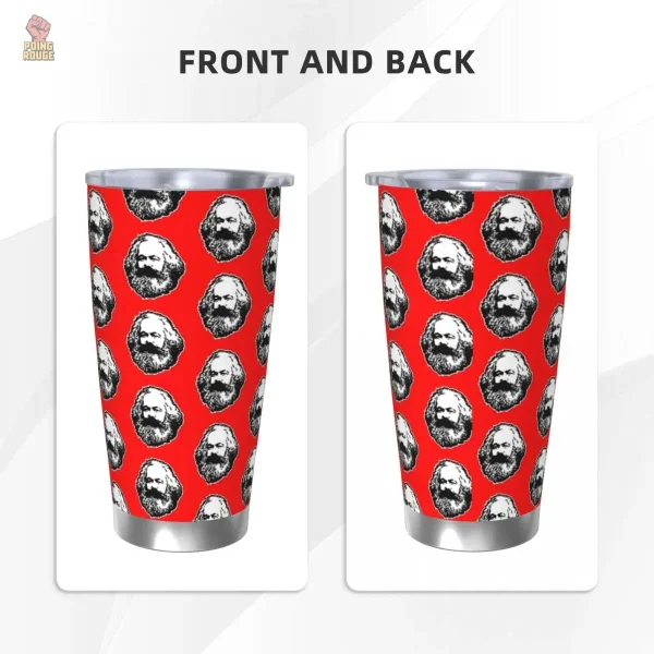 Mug rouge en acier inoxydable au design communiste
