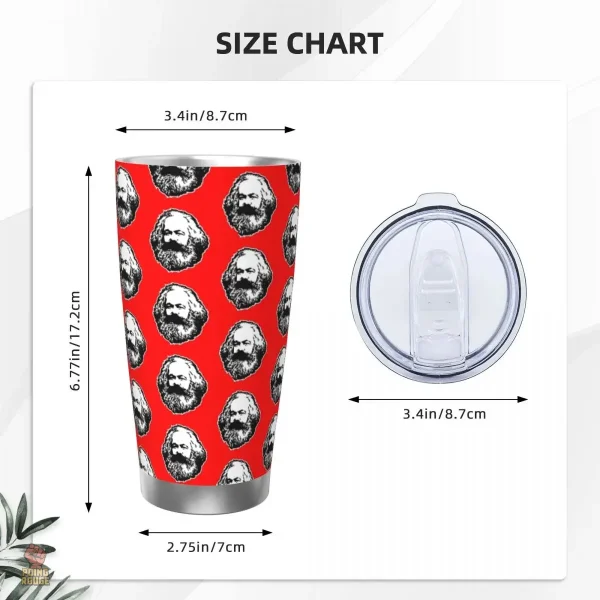 Mug isotherme avec motif Marx en rouge