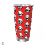 Mug pratique en acier inoxydable, couleur rouge Marxiste