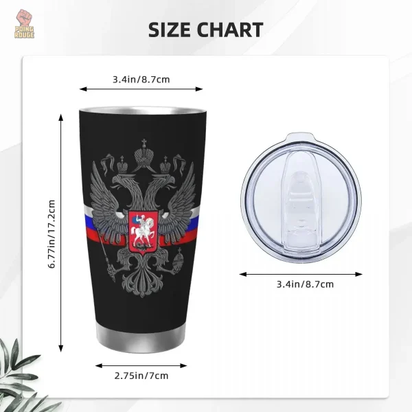 Mug en acier inoxydable design Russie