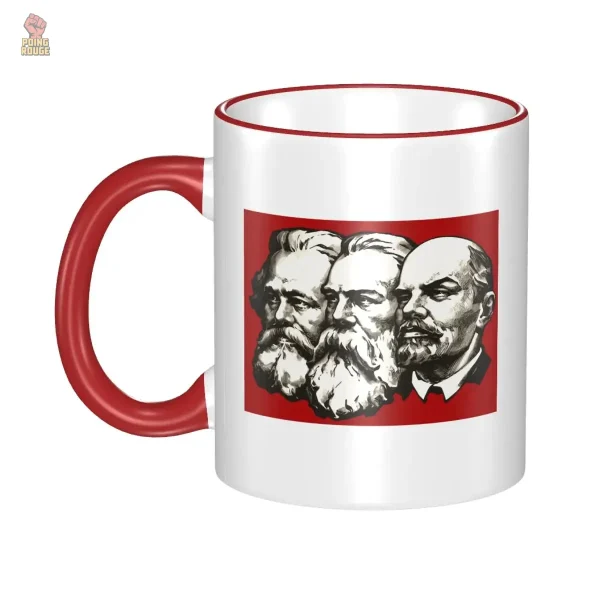 Mug en céramique illustré de Lénine et motifs communistes