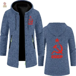 Parka CCCP avec faucille et marteau, style long