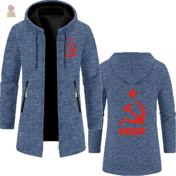 parka-cccp-faucille-marteau-hoodie-1 Parka CCCP avec faucille et marteau, style long